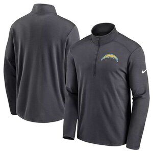 NWT Nike Anthracite Los Angeles Chargers Pacer Performance 1/2 Zip Jacket L Gray